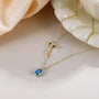 Gold Plated, Birthstone Necklace, Layered Necklace, Personalized Necklace, Delicate Necklace, Name Necklace, Affordable Jewelry, Pear Cut