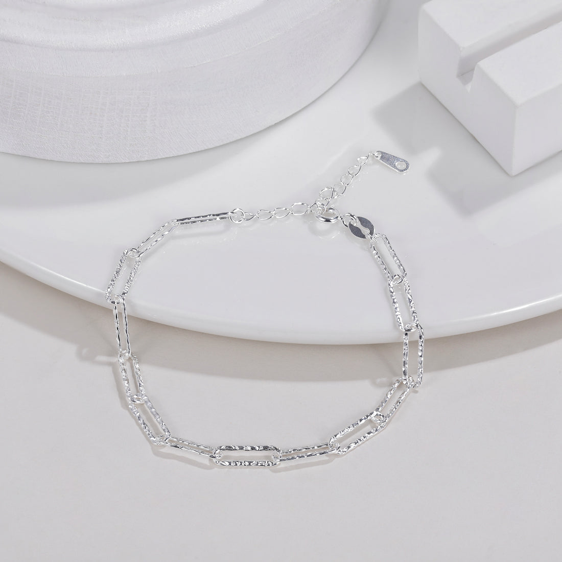 Silver Paperclip Link Bracelet