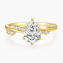 gold plated ring, cubic zirconia engagement ring, pear shaped engagement ring, pear ring, pear shaped ring