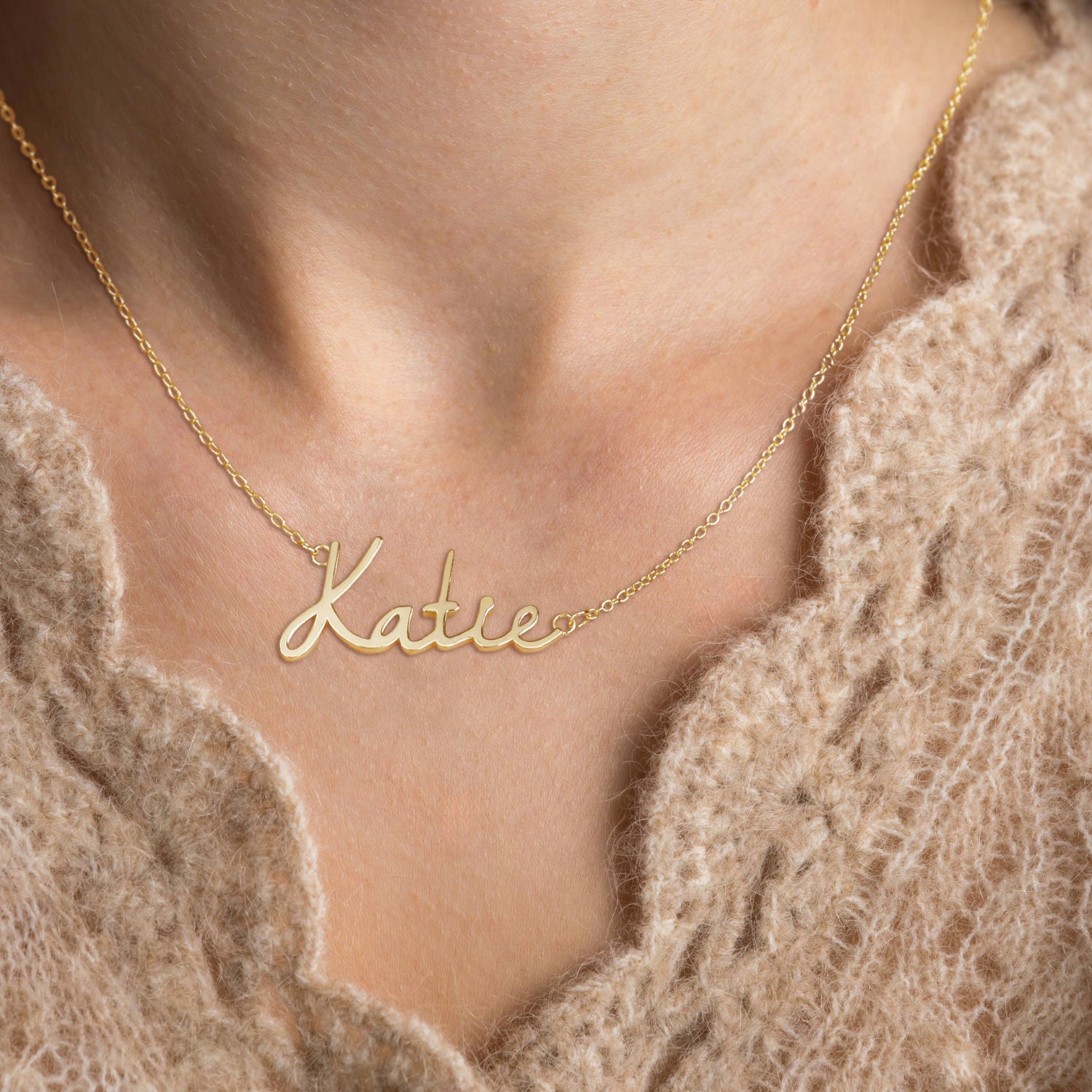 Gold Plated, Name Necklace, Initial Necklace, Layered Necklace, Personalized Necklace, Delicate Necklace, Dainty Necklace, Affordable Jewelry