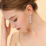 post earrings, cz stones, statement earrings, pear cut, long earrings, affordable jewelry