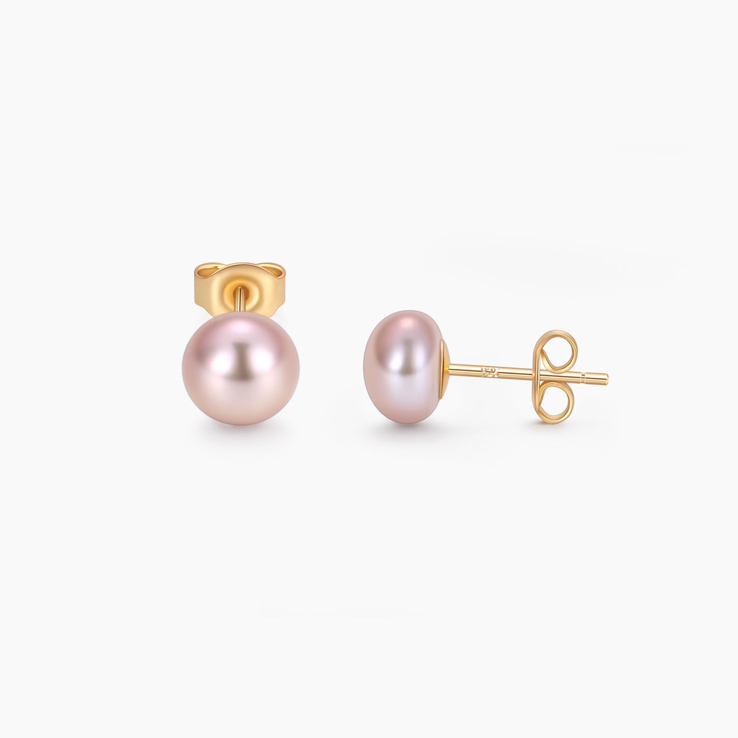 7mm purple pearls, purple pearls, pearl stud earrings, earrings in purple, gold earrings, 925 sterling silver posts, pearl bridal earrings, purple pearls, pearl wedding earrings