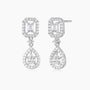 teardrop, bridal earrings, emerald cut, wedding earrings, pear cut, statement earrings, dangling earrings