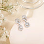 teardrop, emerald cut, bridal earrings, drop earrings, prom earrings