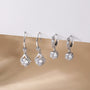 silver huggie, cubic zirconia earrings, cubic zircinia huggie, s925 huggies for women