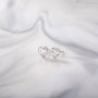 heart earrings, heart cut, minimalist studs, affordable jewelry