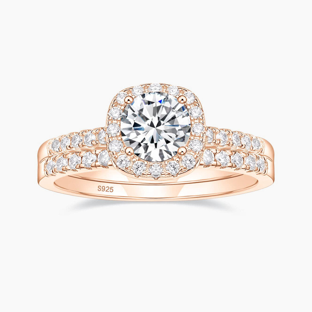 rose gold s925 affordable rings, cubic zirconia rings, wedding rings under 50, silver rings set