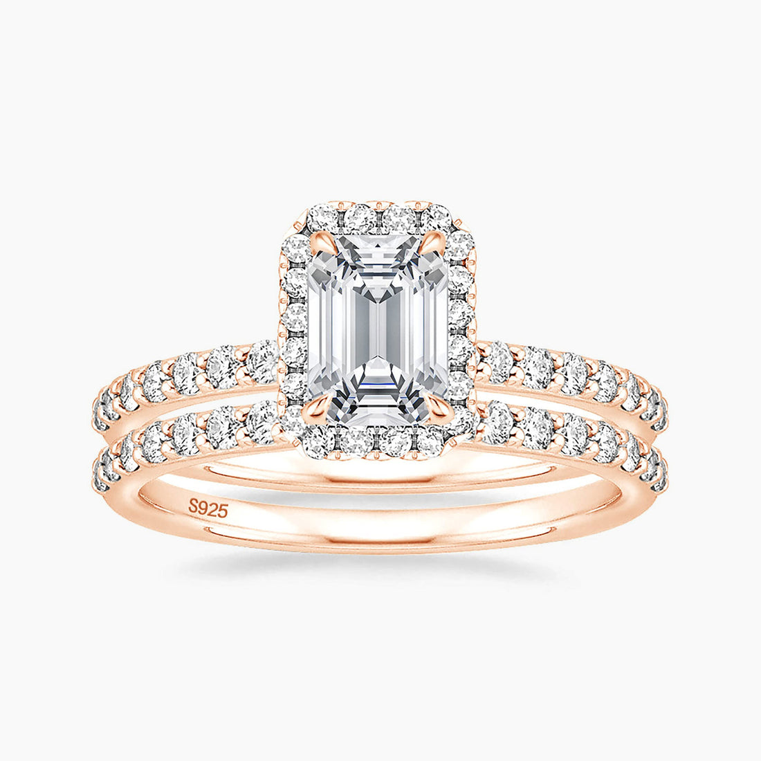 s925 silvers set, emerald cut rings, 2ct rings for wedding, 2ct rings for women, gold plated rings, stuuning cz ring, eternity ring