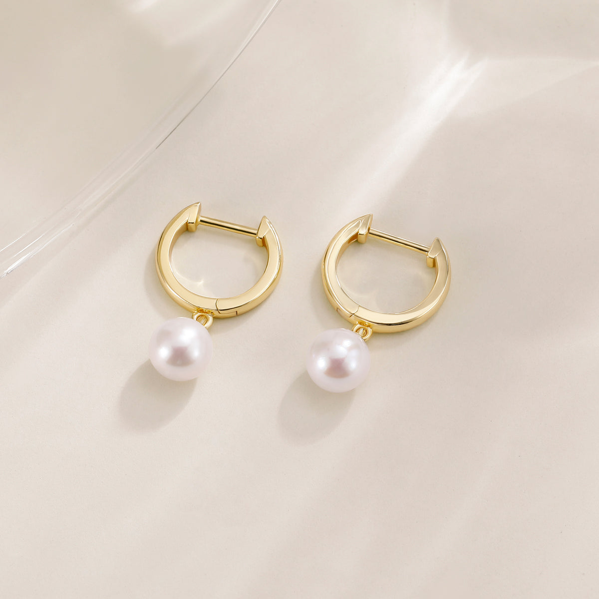 sterling silver post pearl earrings, tiny pearl earrings, everyday natural pearl hoop earrings, 14k gold plated pearl earrings, eamti earrings, eamti pearl earrings, eamti jewelry