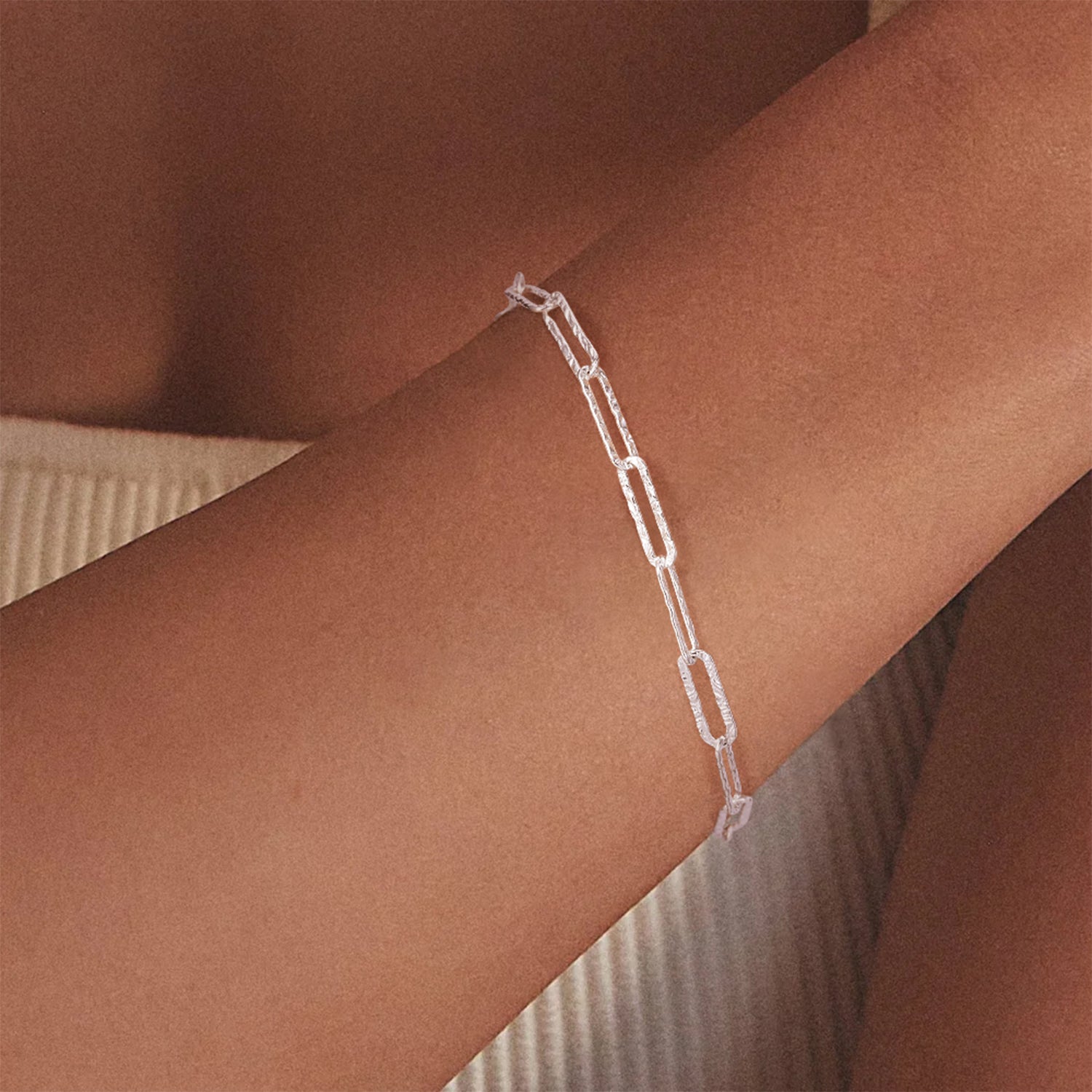 Silver Paperclip Link Bracelet