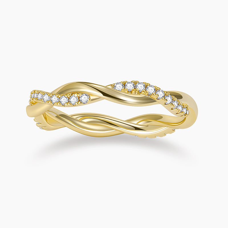 eternity rings, infinity ring, s925 band rings, cubic zirconia paved rings, stackable rings for women, gold plated eternity ring, woven ring