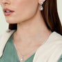 bridal set, bridal earrings, teardrop necklace for women, sterling silver necklace, silver gemstone necklace, cubic zirconia necklace, cz necklace, dainty necklace, teardrop, necklace and earrings set, sets bridal jewelry, wedding jewelry sets
