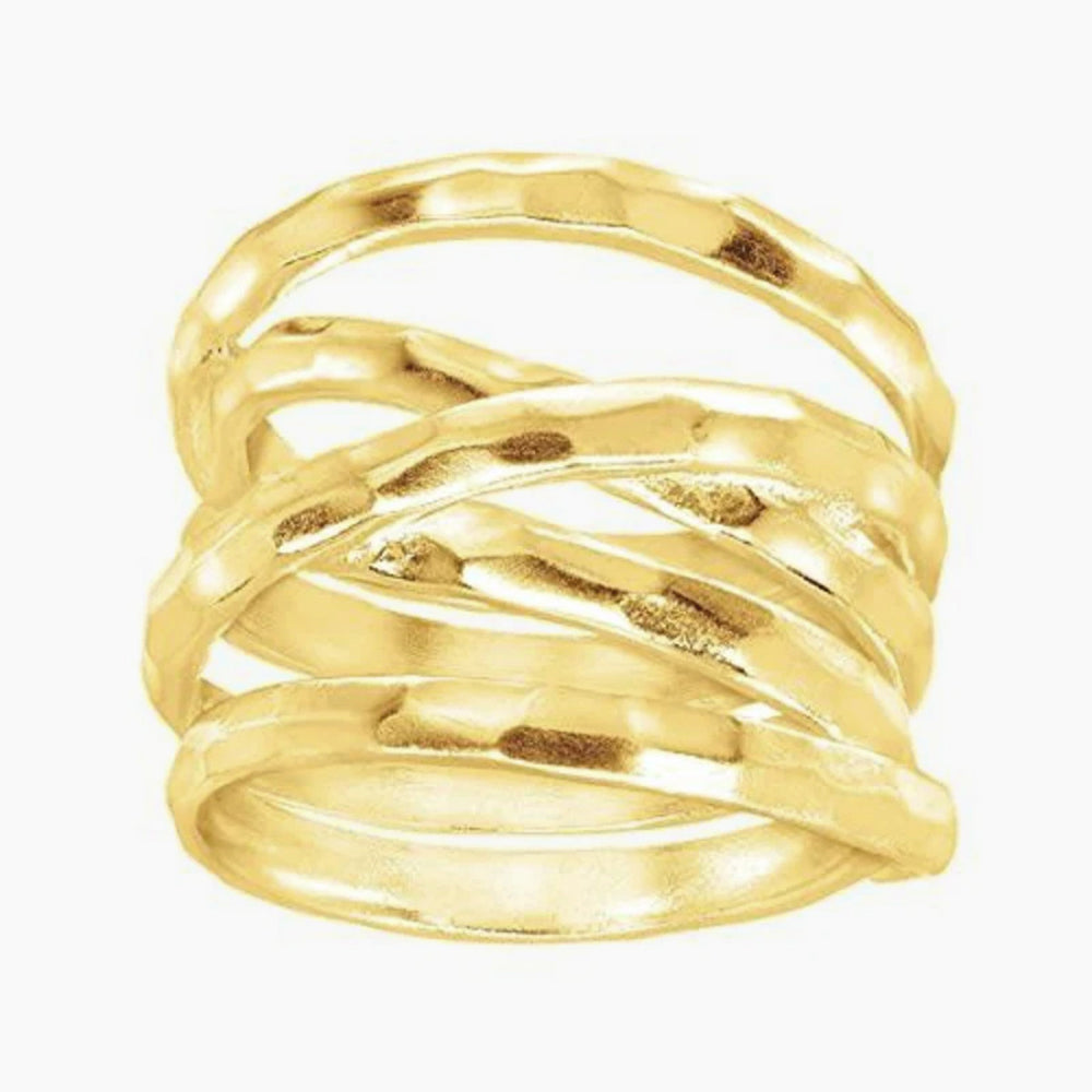 stackable rings, gold overlapping band rings, women's rings, sterling silver eternity band