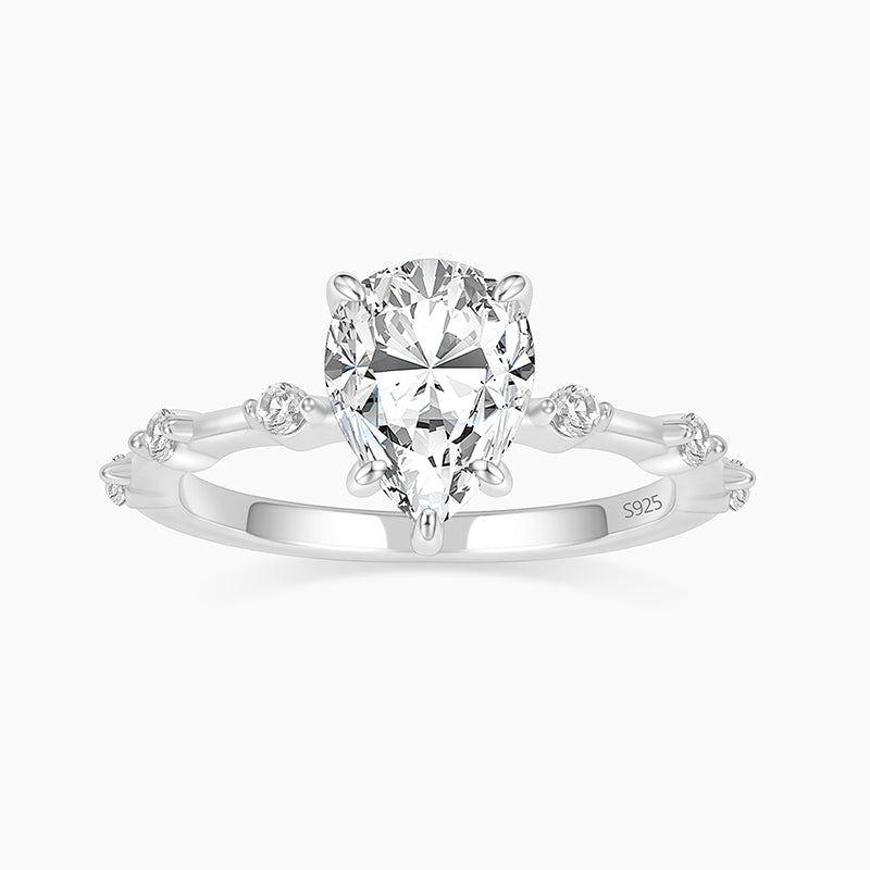 pear cut ring, cubic zirconia ring, affordable wedding rings, cheap engagement rings, sterling silver rings for women