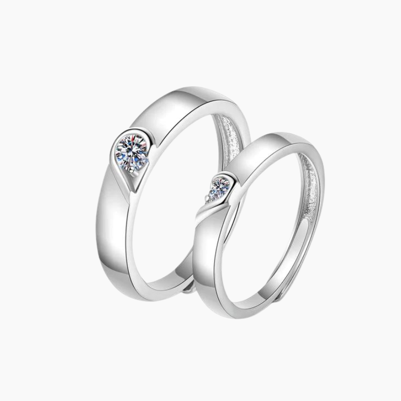 Anello per coppia regolabile con puzzle a forma di cuore per lui e per lei