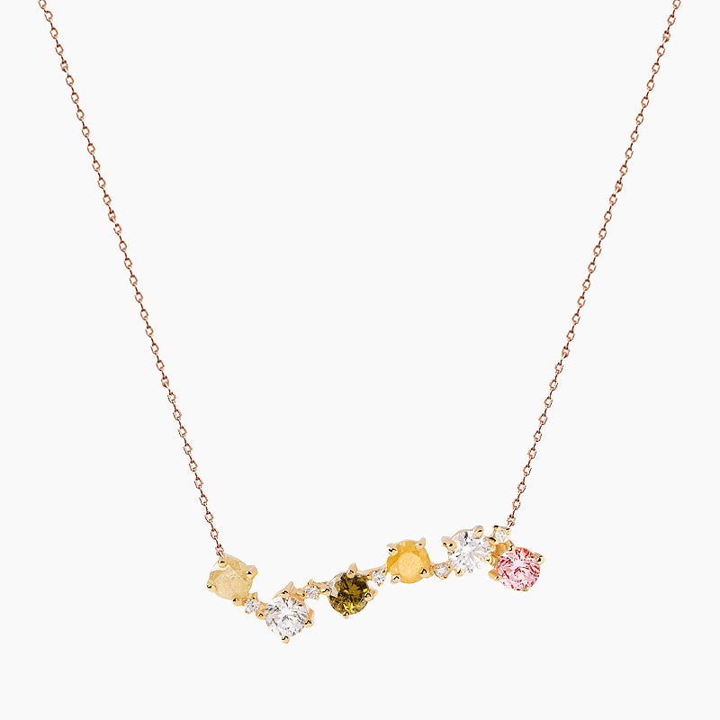 Collana in Argento 925 con Pietre Multicolor