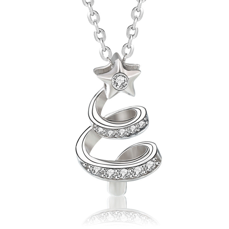 Christmas Tree Necklace in Sterling Silver