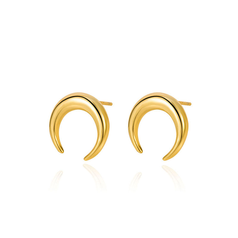 Sterling Silver Crescent Earring Stud