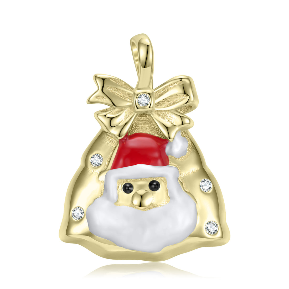 Gold-plated Santa Claus Pendant in Sterling Silver