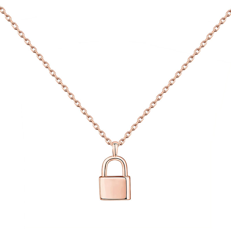 14K Gold Plated Lock Necklace