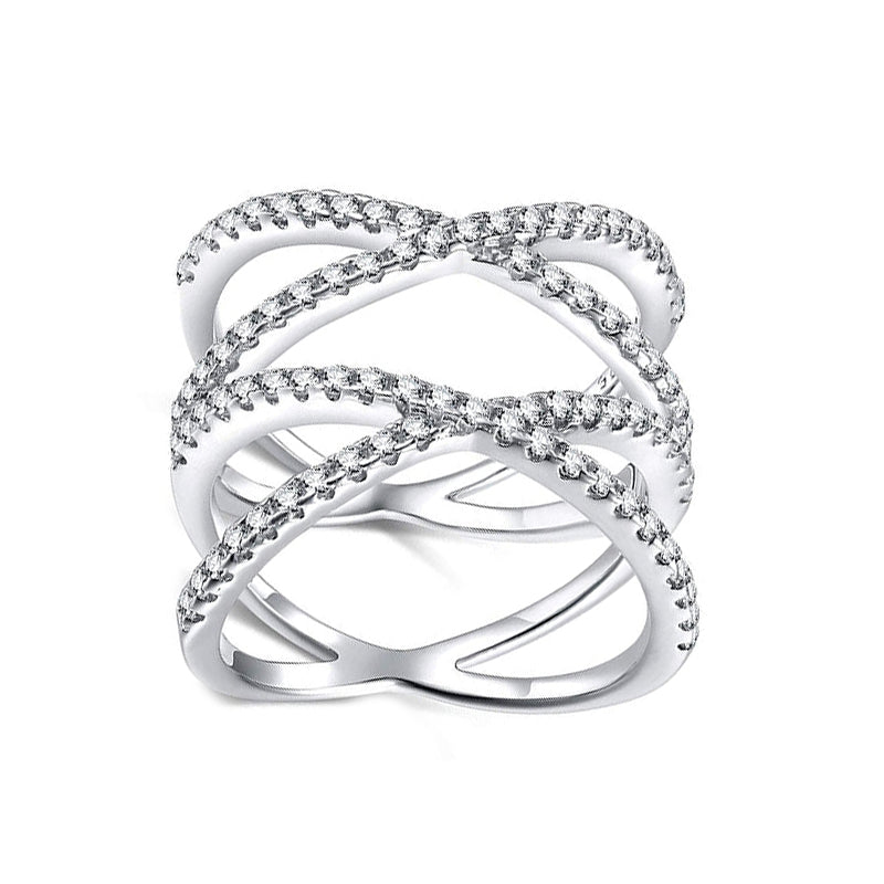 Sterling Silver Multi Criss Cross Stacking Rings