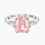 pink baguette rings; sterling silver rings; Eamti, cubic zirconia ring, stackable ring, affordable jewelry for woman, cheap ring under $50