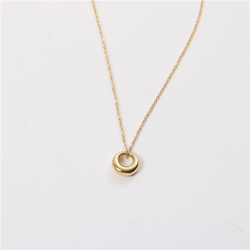 18k Gold Plated Geometric Circle Necklace
