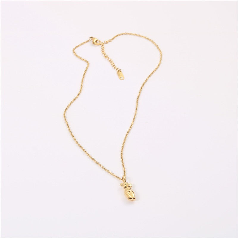Simple Abstract Body Gold Plated Necklace