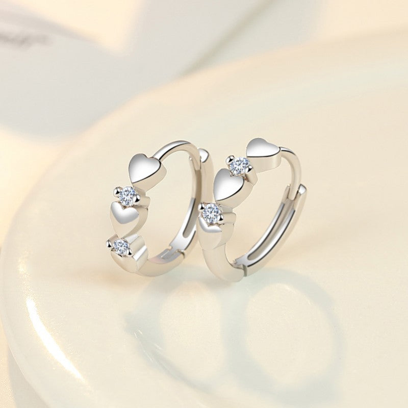 Heart-shaped Zirconia Earrings