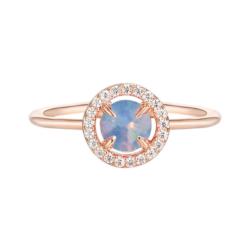 opal wedding rings; sterling silver rings; Eamti;