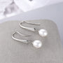 pearl drop earrings, pink pearl earrings, freshwater pearl earrings, pearl bridal earrings, cubic zirconia earrings