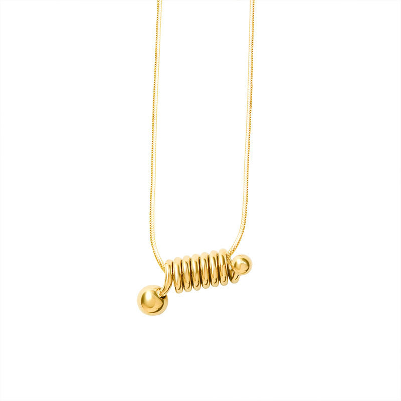 Gold Plated Spiral Spring Pendant Necklace