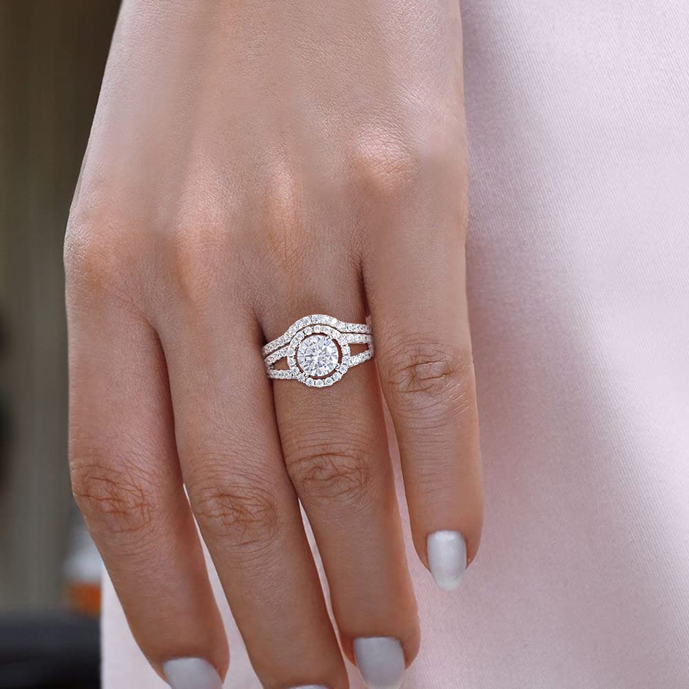 round cut bridal set; stunning rings; cz rings; Eamti;
