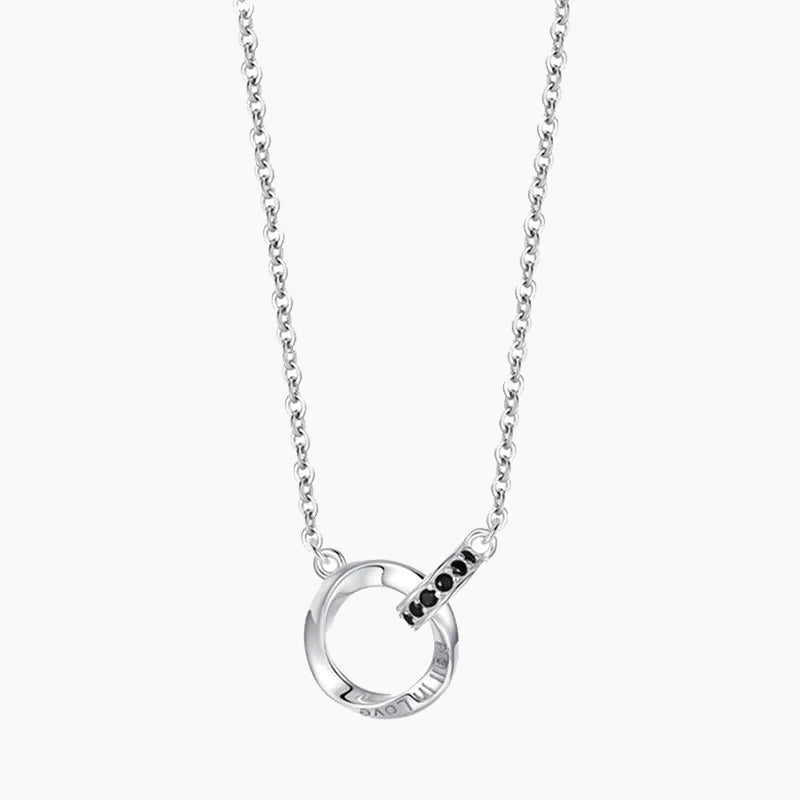 Collana con doppio anello Mobius in argento sterling 925