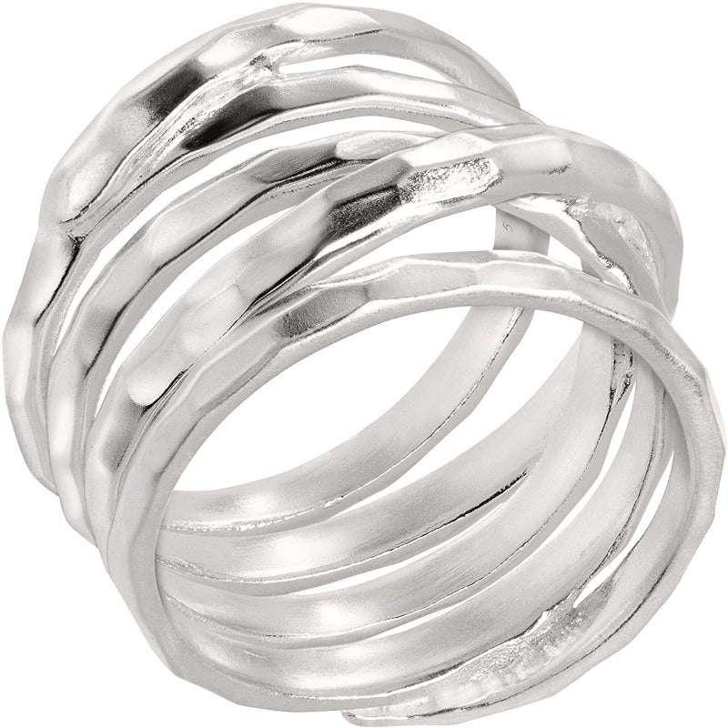 'Wrapped Up' Overlapping Textured Band Ring