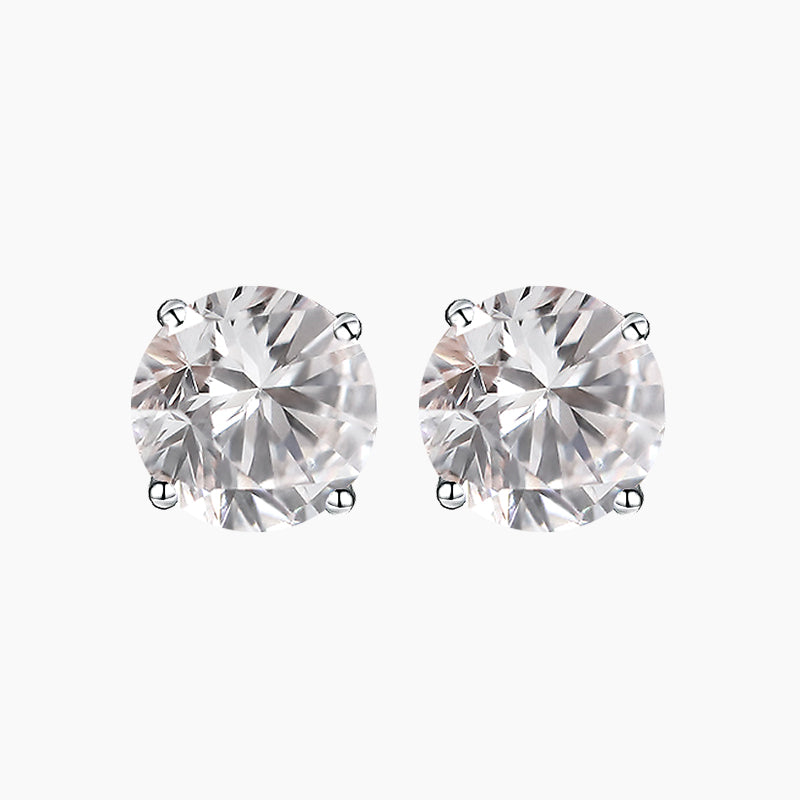 Classic Round Cut Zirconia Earrings in Sterling Silver