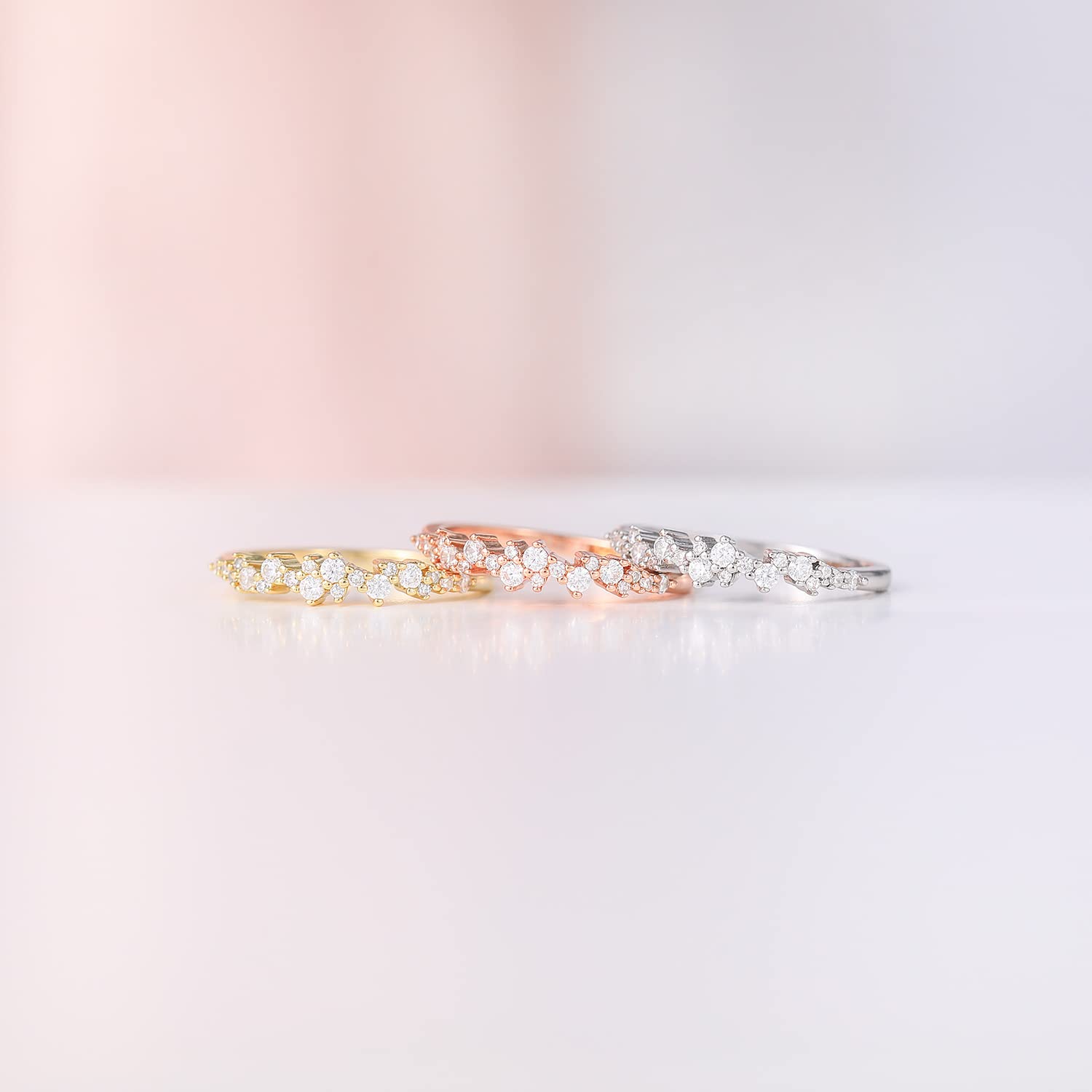 delicate stackable rings; women's rings; Eamti;