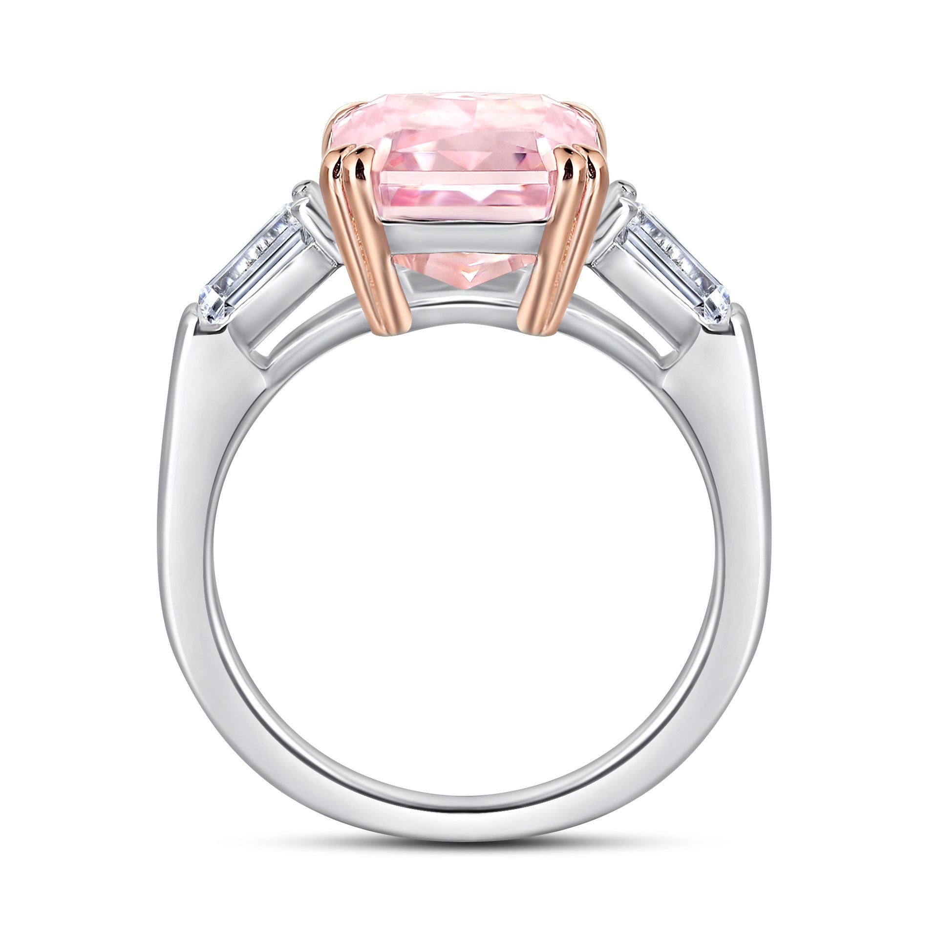 pink baguette rings; affordable wedding rings; Eamti;