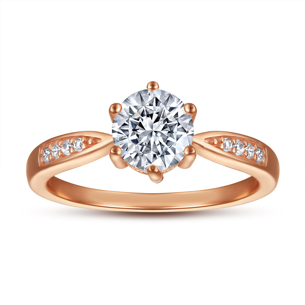 18K Rose Gold Classic Six Prong Engagement Ring