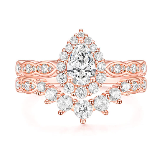 rose gold wedding rings; stunning engagement rings; Eamti;