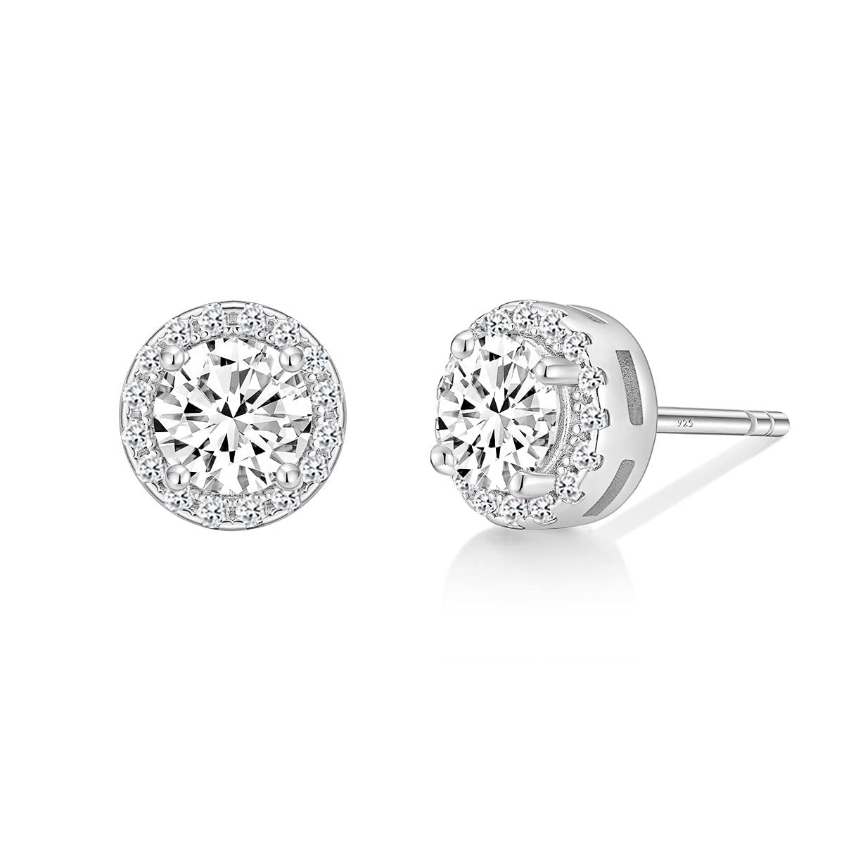 round stud earrings; silver stud earrings; Eamti;