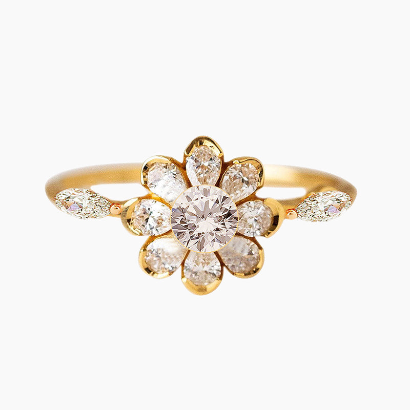 flower ring, flower engagement ring, flower and ring, flower with ring, flower rings, flower wedding ring, gold flower ring