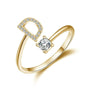 initial ring, initial rings, letter ring, silver letter rings, K ring, adjustable rings