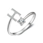 initial ring, initial rings, letter ring, silver letter rings, K ring, adjustable rings