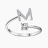 initial ring, initial rings, letter ring, silver letter rings, K ring, adjustable rings, cubic zirconia ring, stackable ring, affordable jewelry for woman, cheap ring under $50, sterling silver ring