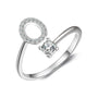 initial ring, initial rings, letter ring, silver letter rings, K ring, adjustable rings, S925 initial ring