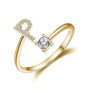 initial ring, initial rings, letter ring, silver letter rings, P ring, adjustable rings