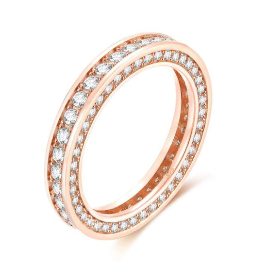 rose gold plated rings; round rings; Eamti;