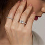 s925 wedding rings, cubic zirconia rings for women, cushion cut rings, eamti silver ring